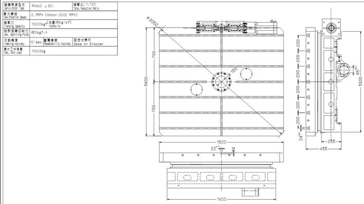 Поворотный стол для YDC-1320 Young Tech 1400 x 1400 мм