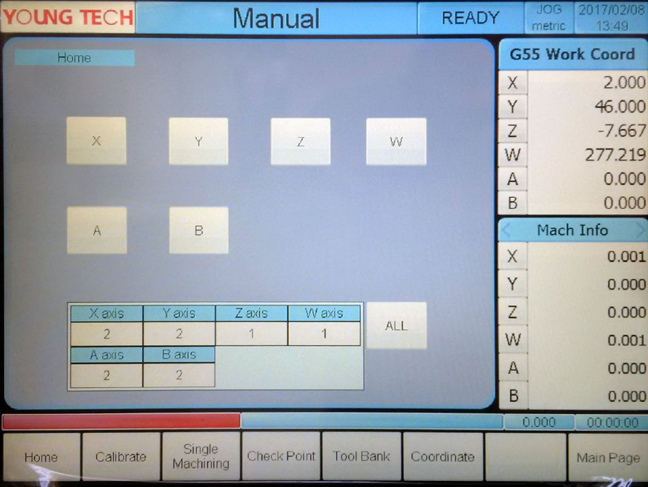    X, Y, Z, A, B      CNC-4060 